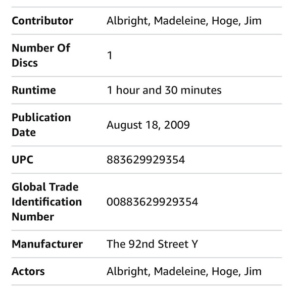 Madeleine Albright DVD 92Y Recorded Live at the 92nd Street Y in NYC - Picture 4 of 4